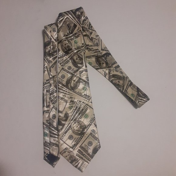 Steven Harris Handmade Big Money All Over Print Men's Necktie - Picture 1 of 3